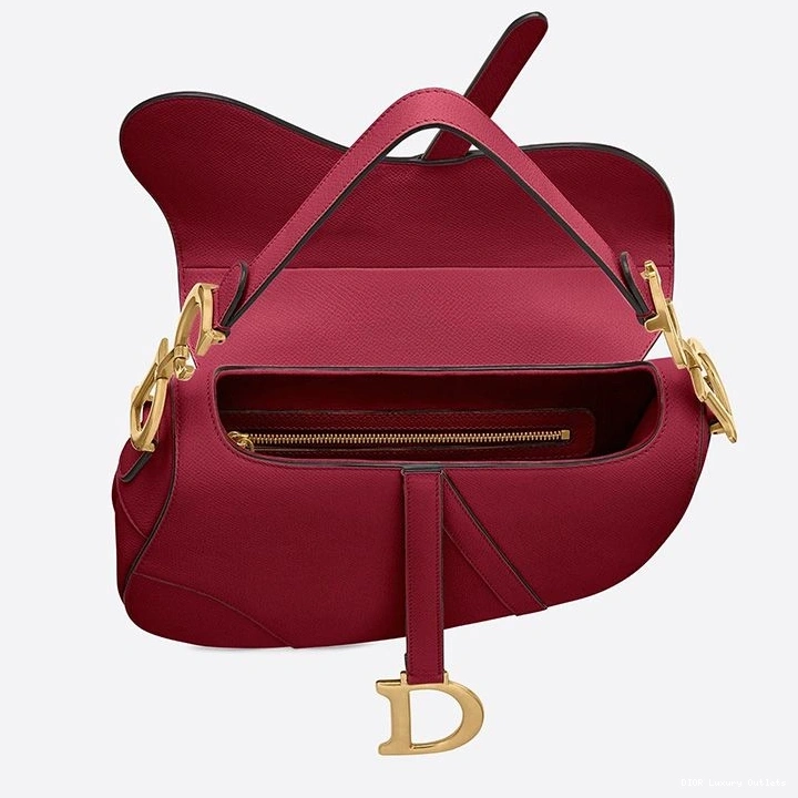 Cheap Bag Calfskin Red Dior Grained Saddle 0720 Luxury